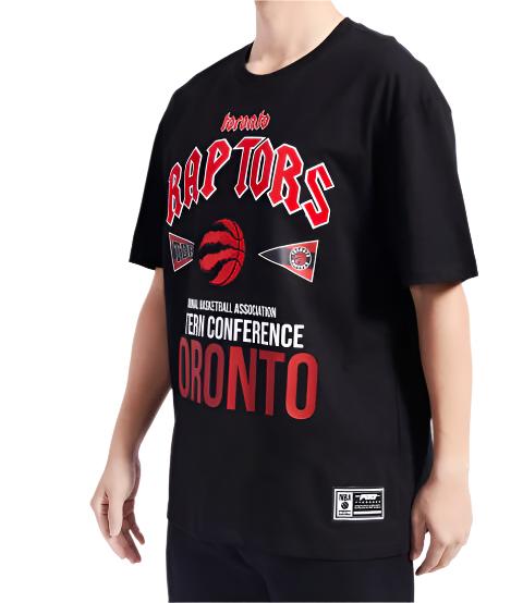PRO STANDARD NBA TORONTO RAPTORS EASTERN CONFERENCE CJ DROP SHOULDER MEN'S BLACK/RED T-SHIRT